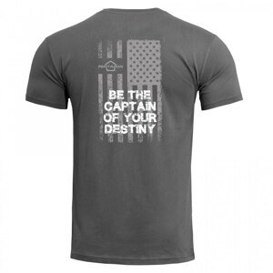 Pánské tričko Ageron American Flag Pentagon® – Wolf Grey (Barva: Wolf Grey, Velikost: L)