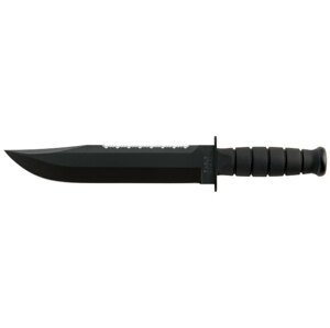 Nůž s pevnou čepelí KA-BAR® Big Brother se zubatým ostřím na hřbetu – Černá (Barva: Černá)