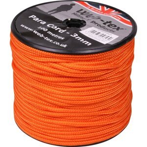 Padáková šňůra - paracord na cívce Web-tex® 3 mm, 100 metrů - oranžový (Barva: Oranžová)