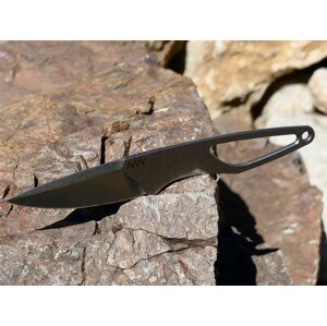 Nůž s pevnou čepelí ANV® P100 - stříbrný (Barva: Stříbrná, Varianta: Šedá čepel – Stone Wash)