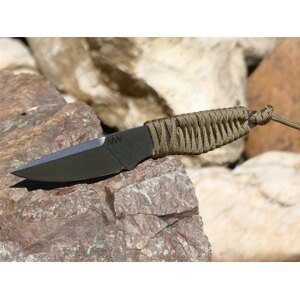 Nůž s pevnou čepelí ANV® P100 - Dark Earth (Barva: Dark Earth, Varianta: Šedá čepel – Stone Wash)
