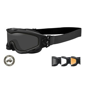 Taktické ochranné brýle Wiley X® Spear Dual - černý rámeček, sada - čiré, kouřově šedé a oranžové Light Rust čočky (Barva: Černá, Čočky: )