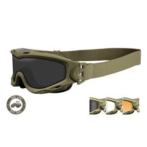 Taktické ochranné brýle Wiley X® Spear Dual - khaki rámeček, sada - čiré, kouřově šedé a oranžové Light Rust čočky (Barva: Khaki, Čočky: )