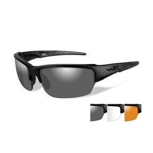 Střelecké brýle Wiley X® Saint, sada - černý rámeček, sada - čiré, kouřově šedé a oranžové Light Rust čočky (Barva: Černá, Čočky: )