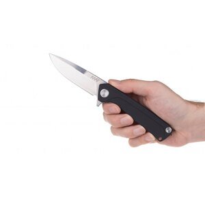 Zavírací nůž ANV® Z100 G10 Liner Lock – Černá rukojeť, šedá čepel - Stone Wash (Barva: Černá, Varianta: Šedá čepel – Stone Wash)