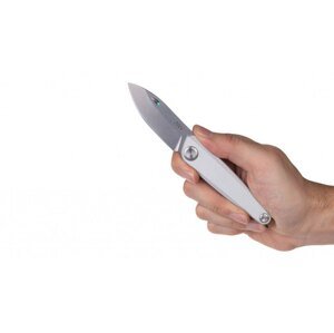 Zavírací nůž Z050 ANV® - barva rukojeti: stříbrná, šedá čepel - Stone wash (Barva: Stříbrná, Varianta: Šedá čepel - Stone Wash)
