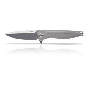 Zavírací nůž ANV® Z300 Titanium Frame Lock - Šedá rukojeť, šedá čepel - Stone Wash (Barva: Šedá, Varianta: Šedá čepel - Stone Wash)