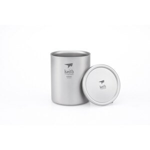 Titanový termohrnek s víčkem Keith® 450 ml (Barva: Stříbrná)
