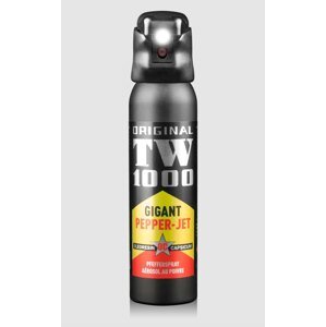 Obranný sprej se světlem Gigant Pepper - Jet TW1000® / 150 ml (Barva: Černá)