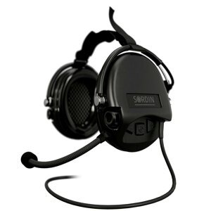 Elektronické chrániče sluchu Supreme Mil-Spec CC Neckband Sordin®, s mikrofonem – Černá (Barva: Černá)