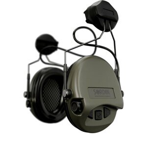 Elektronické chrániče sluchu Supreme Mil-Spec AUX Sordin®, ARC Rail Helmet – Zelená (Barva: Zelená)