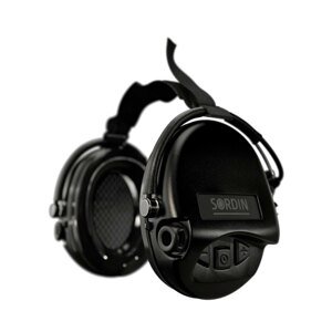 Elektronické chrániče sluchu Supreme Mil-Spec AUX Neckband Sordin® – Černá (Barva: Černá)