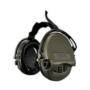 Elektronické chrániče sluchu Supreme Mil-Spec AUX Neckband Sordin® – Zelená (Barva: Zelená)