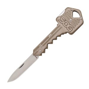Zavírací nůž na klíče Key SOG® – Stříbrná čepel – Satin, Bronzová (Barva: Bronzová, Varianta: Stříbrná čepel – Satin)