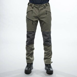Softshellové kalhoty Fjorda Trekking Hybrid Bergans® – Green Mud / Solid Dark Grey (Barva: Green Mud / Solid Dark Grey, Velikost: S)